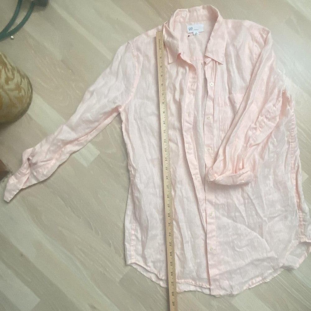 Women's pink linen shirt